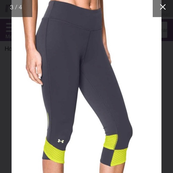 Under Armour Pants - Grey/citron Under Armour capris